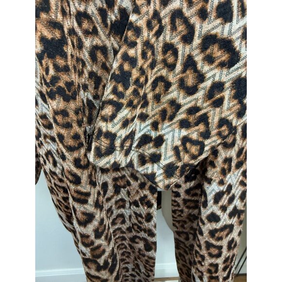 Susan Graver Womens Leopard Print Open Long Cardigan Size XLP Pockets Stretch - Picture 5 of 15